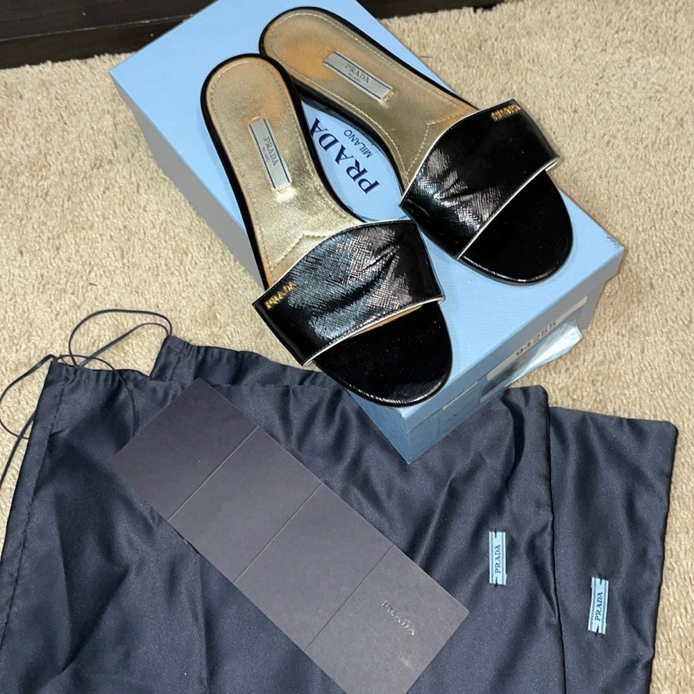 Prada black sandal slipper